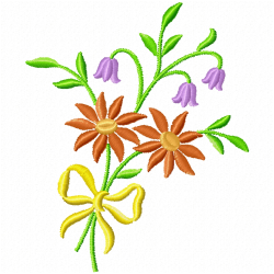 Flowers And Tree Embroidery Design 9